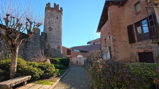 Street at Richetto in Candelo, fortified structure dating back to the late Middle Ages (13th&ndash;14th centuries).