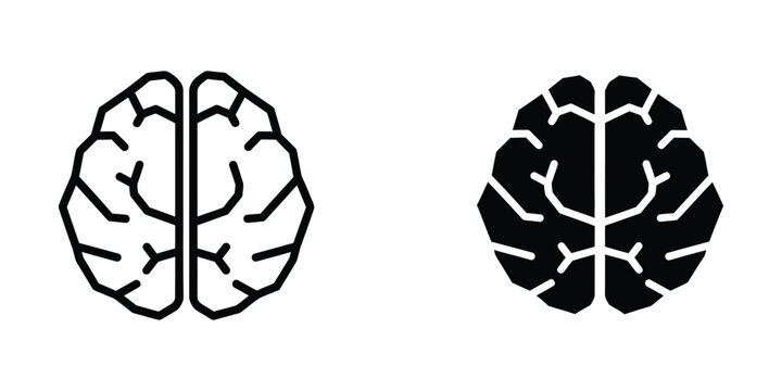 Contrast of human brain hemispheres depicted in black and white styles