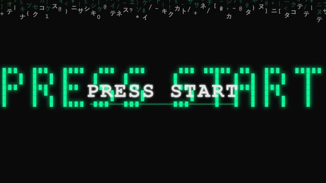 Press Start Pixel Text Retro Game