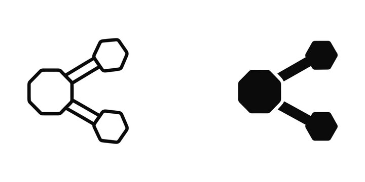 Chemical structure diagram showing cyclic compounds and their filled representation