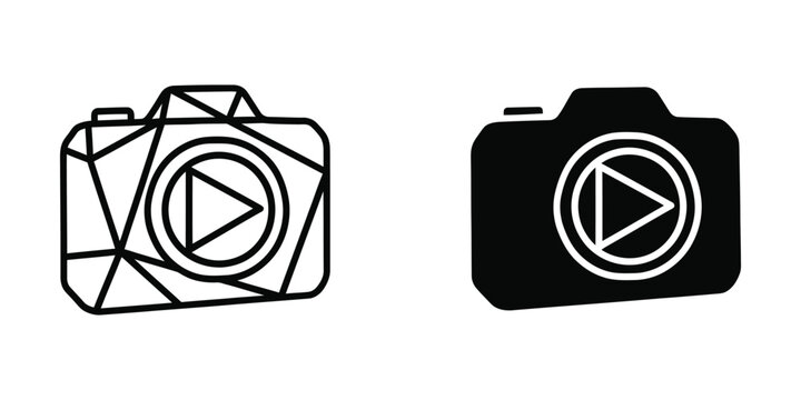 Two distinct camera icons with play button symbols inside the viewfinder