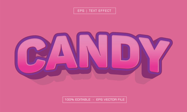 3D Pink and Purple Candy Style Editable Text Effect