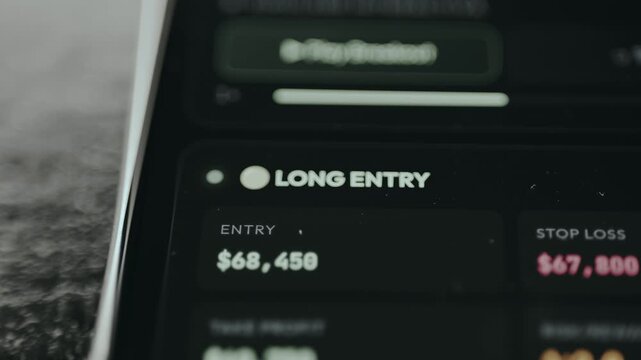 Financial trading setup for a long position
