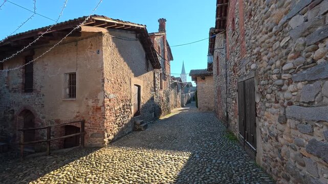 Street at Richetto in Candelo, fortified structure dating back to the late Middle Ages (13th&ndash;14th centuries).