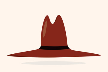 Fototapeta premium Elegant woman's hat isolated on white background. Headgear vector illustration for woman, girl or ladies. Summer sun protection. Doodle vector art. Single icon. Fashion flat sketch.