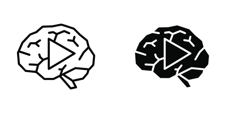 Contrast of brain hemispheres with highlighted central regions in light and dark versions