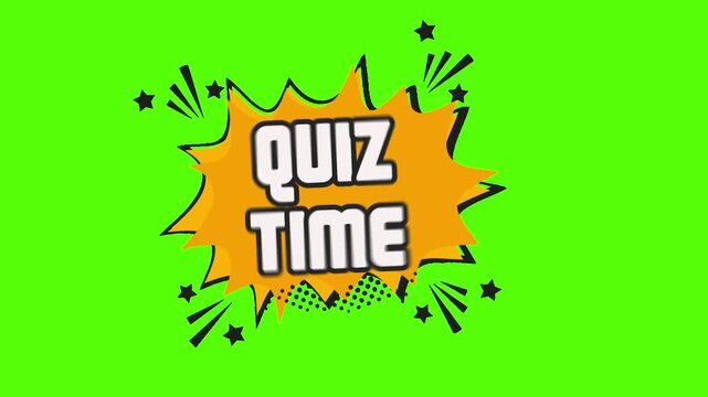 quiz time green screen animated text