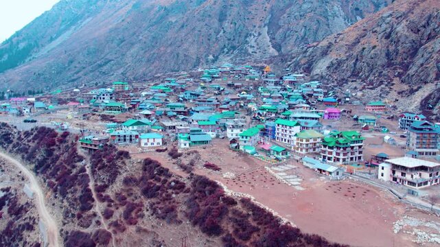 Aerial View of Chitkul Village &ndash; Last Indian Village Near Indo-China Border
