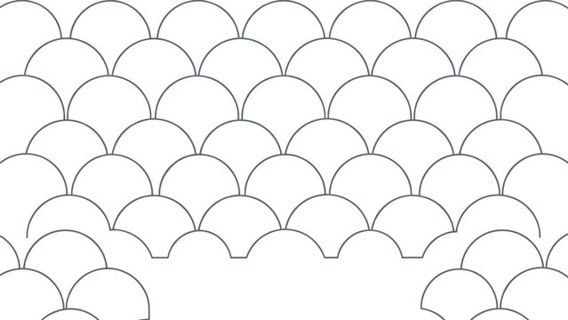Seamless pattern with gray scale or wave shapes on white background, minimal geometric texture for background or fabric design.