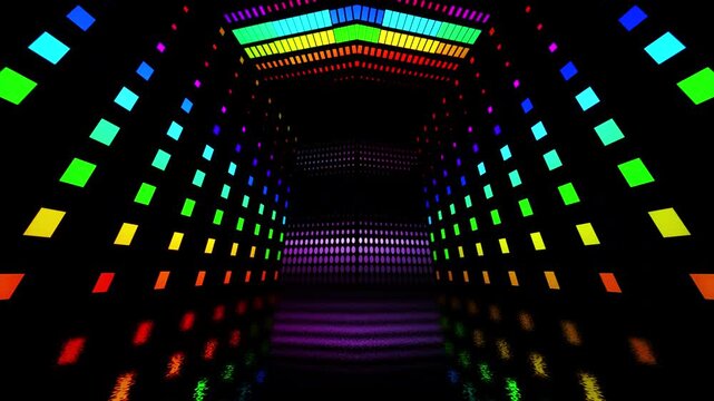 4k colorful abstract background dance floor several shining Stage lights 4k Floodlights shining brightly turning on-off Floodlight Lights kaleidoscope 4k Wall Lights Bulb Halogen Headlamp Lamp Night