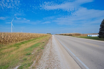 Wind turbines on farmland in Wisconsin