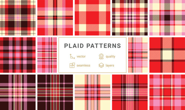 Classic red and brown tartan plaid pattern evokes a warm, cozy feeling. Ideal for winter textiles, festive gift wraps, or rustic digital backgrounds with a timeless, traditional style.