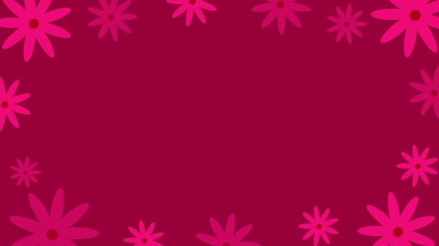 Magenta pink floral frame background with copy space for Mother's Day and Women's Day.