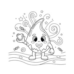 Obraz premium Cute Candy Character Coloring Page