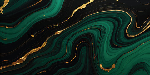 Obraz premium Abstract green and brown fractal background featuring a 3d liquid wave design with a swirl texture and flowing light curves for an artistic wallpaper backdrop