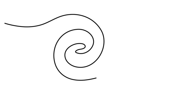 Circle round shape continuous one line drawing on white background minimalist geometric video. Animated circle continuous one line drawn. Full length one line animation video