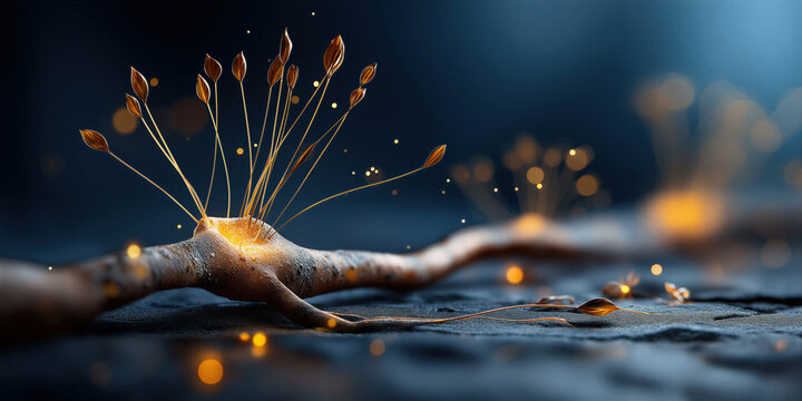 Suspended particles and detailed surface highlights create micro aesthetic scene