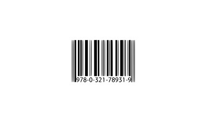 Fototapeta premium Minimal ISBN Barcode Vector Icon Black Line Code Illustration for Book Publishing