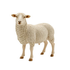 Naklejka premium White Sheep Standing Alone Isolated