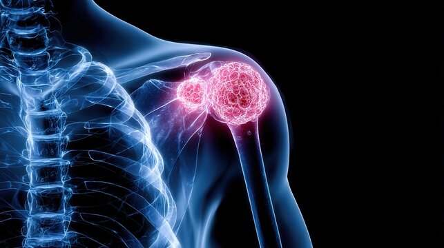 Medical visualization of Soft tissue sarcoma, focusing on malignant tumor pathology in muscle and connective tissue, clinical diagnosis and advanced oncology treatment research