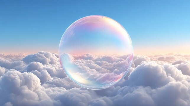 A delicate bubble hovering in the sky.