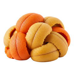 Uni Delights: A close-up view unveils an exquisite assortment of vibrant sea urchin roe, showcasing their unique textures and succulent appeal.