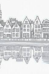 Obraz premium A scenic view of a city along the waterfront with buildings and boats