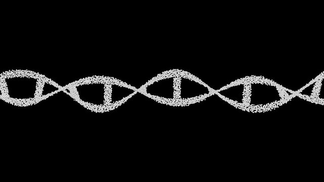 a glowing neon DNA abstract, futuristic, technology animation video on black background 4k video