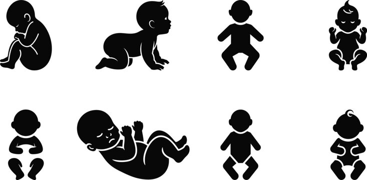 Gender symbol. Toilet symbol in unicode. Baby changing station silhouette on white background