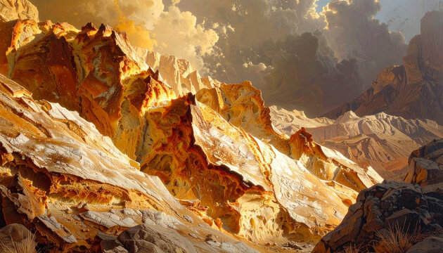 Mountain range landscape painting
