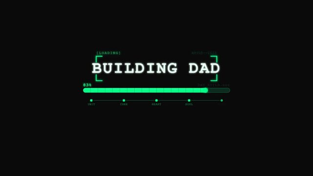 Perfect Dad 100% Loading Father's Day Neon Illustration
