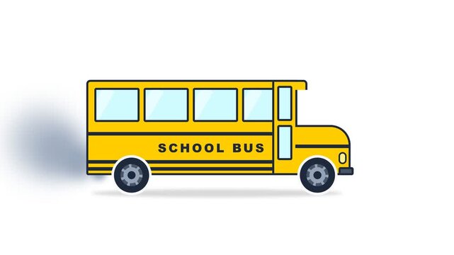 Yellow school bus isolated on white background for back to school transportation illustration