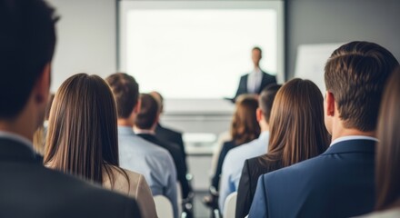 Fototapeta premium Business People Attending Presentation in Conference Hall