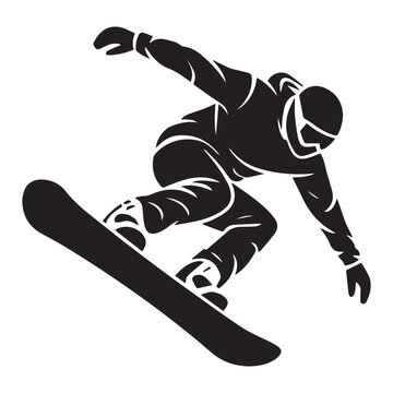 Ice hockey player silhouette and snowboard winter sports vector illustration design