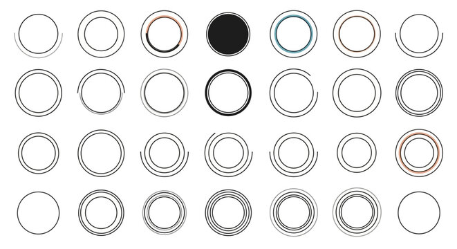 Collection of Circular Shapes and Frames in Various Styles.