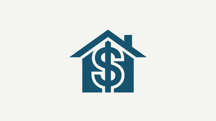 Obraz premium House Icon with Dollar Symbol Real Estate Finance
