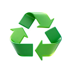 Fototapeta premium [Transparent Background PNG]Recycling Symbol - 3D Green Arrow Icon