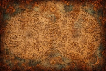 Naklejka premium Vintage celestial map illustration