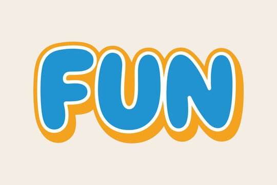 Fun, colorful text, playful typography, vector graphics, illustration