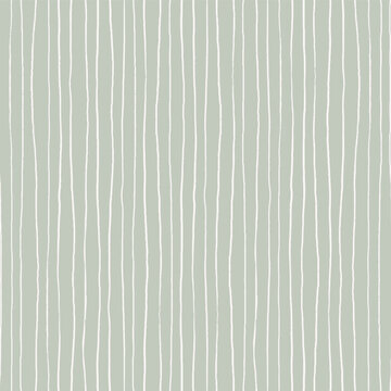Hand Drawn Pinstripe Seamless Vector Pattern Uneven Vertical White Lines On Sage Green Background