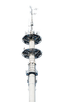 Communication tower transmitting radio television cell phone signals