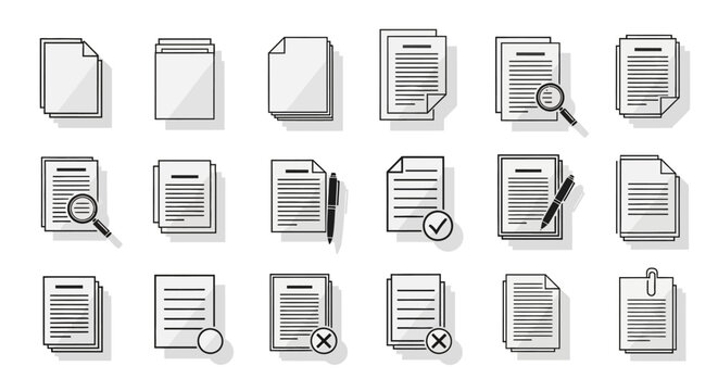Collection of document file icons.