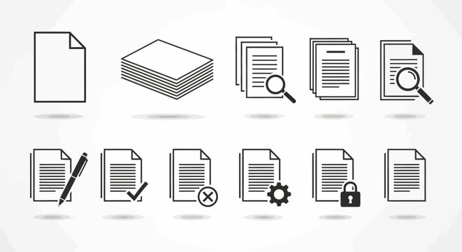 Collection of document file icons.