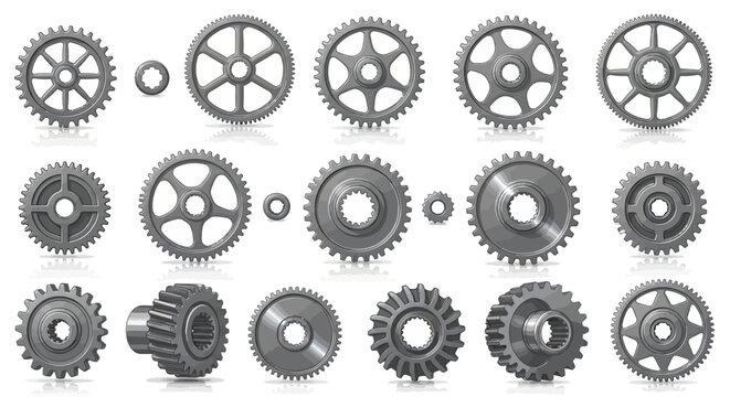 Collection of Various Metal Gears and Cogs.