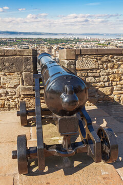 Historic fortress cannon overlooking city