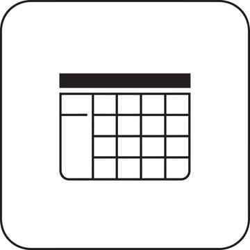 Graphic representation of a table icon isolated on white background