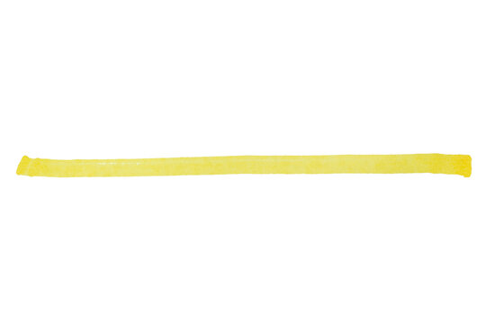 Yellow stroke drawn with marker on transparent background