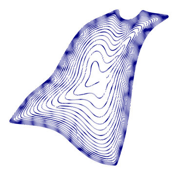 Abstract organic wave pattern with flowing blue lines on a white background