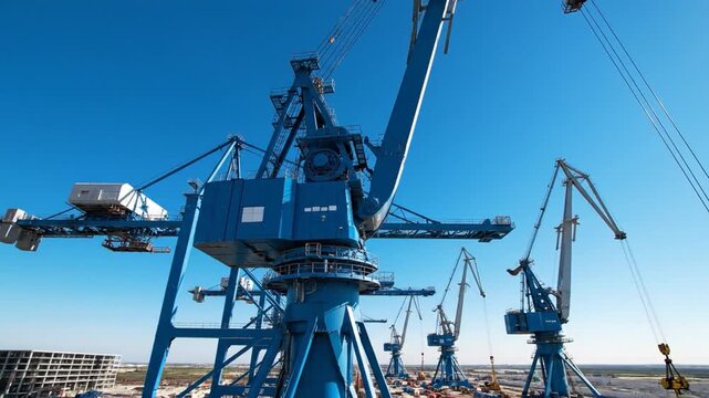 Articulate Cranes High Against Vast Azure Sky