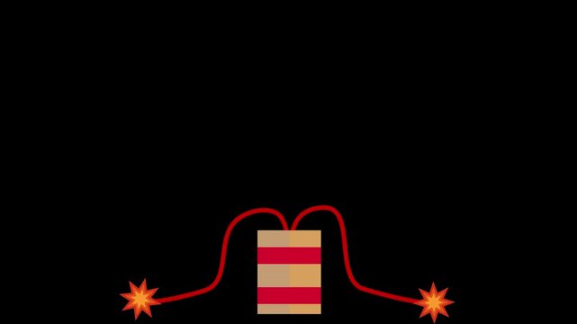 Dynamite Explosion Animation Blast Effect Cartoon Boom Detonation Loop 4K
